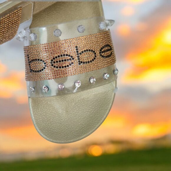 NEW - BEBE Sanilah Champagne Sandals - SZ 9 - Picture 3 of 6